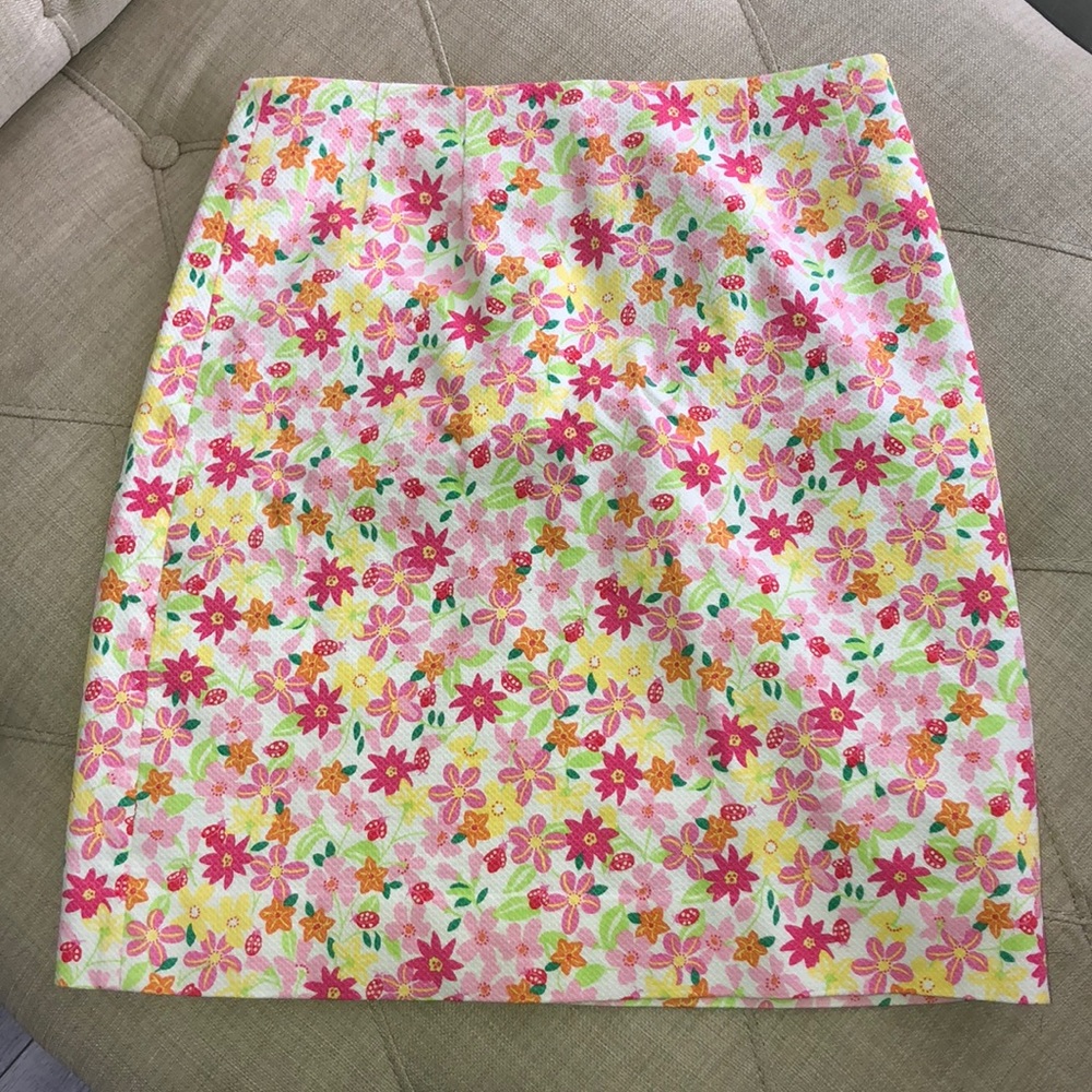 Lilly Pulitzer Bright Floral Mini Skirt in Pink, Yellow, Green